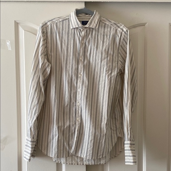 Polo by Ralph Lauren Men's Striped Shirt - White and Blue